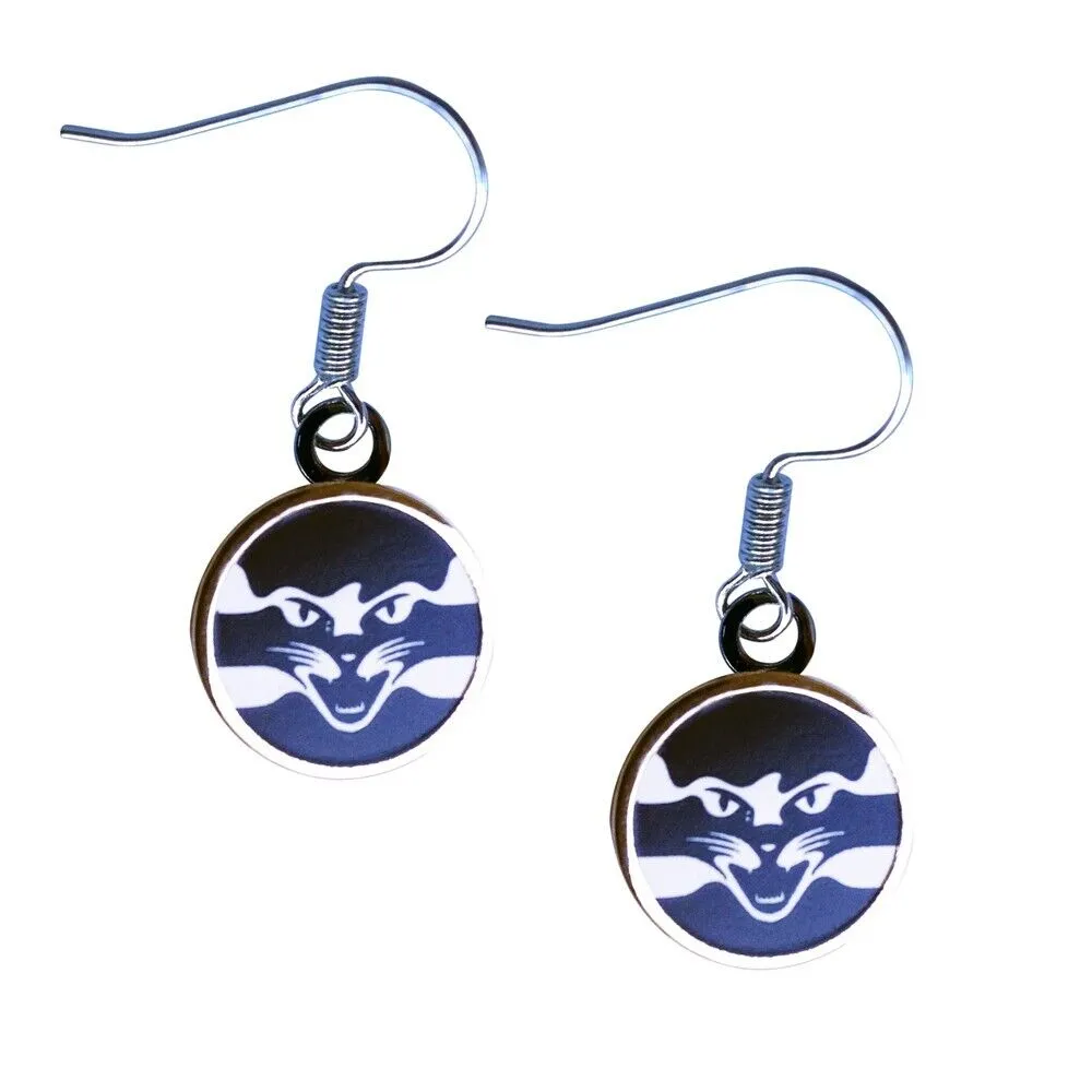 AFL Logo Metal Earrings - Geelong Cats - Surgical Steel - Drop Earrings