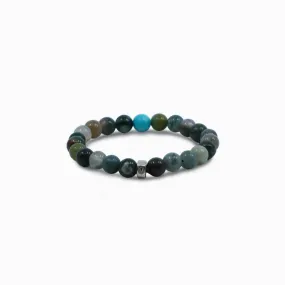 Amazonite & Moss Agate Beaded Bracelet