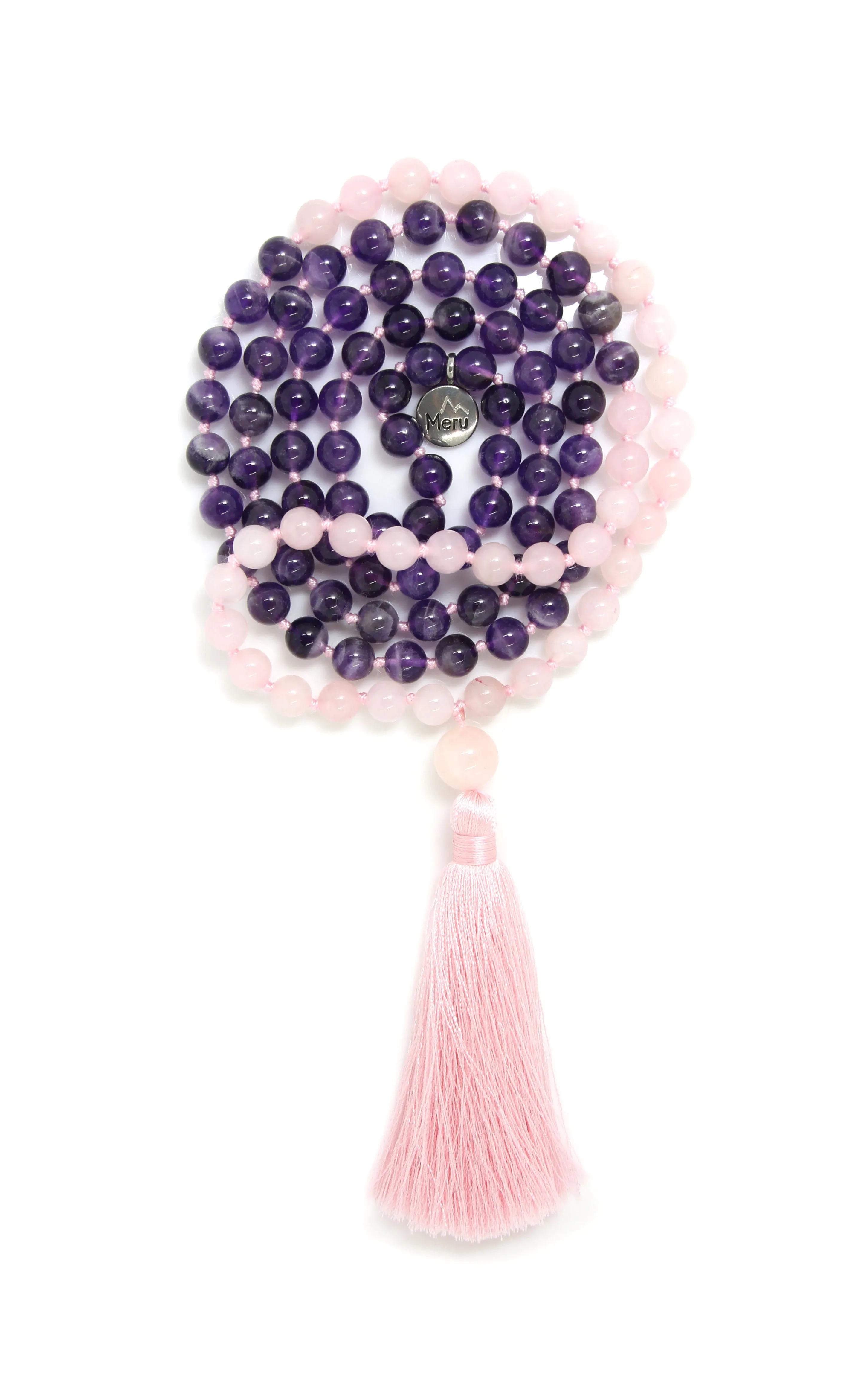 Amethyst & Rose Quartz Ombre Mala Beads - "I am Worthy"