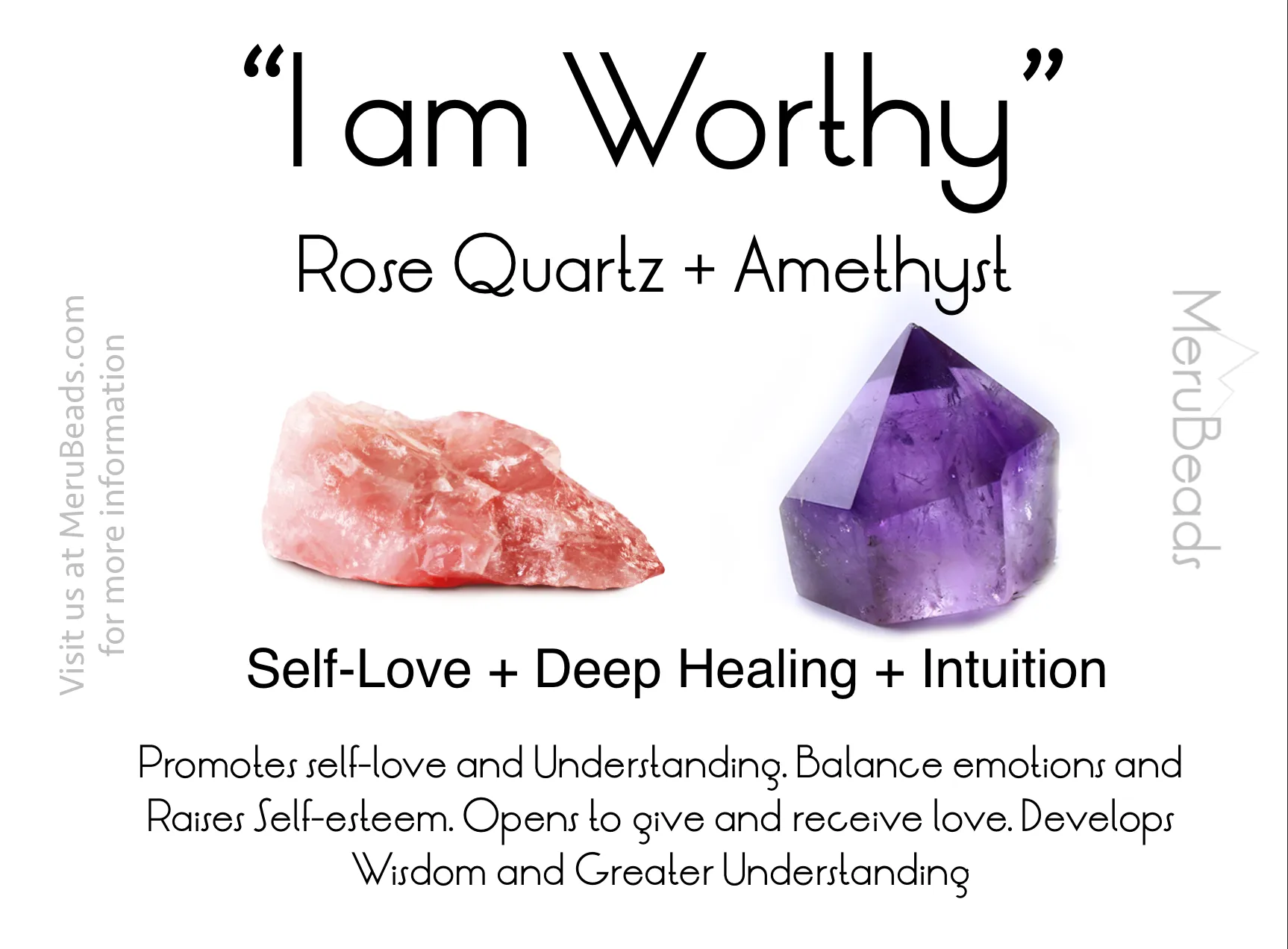 Amethyst & Rose Quartz Ombre Mala Beads - "I am Worthy"