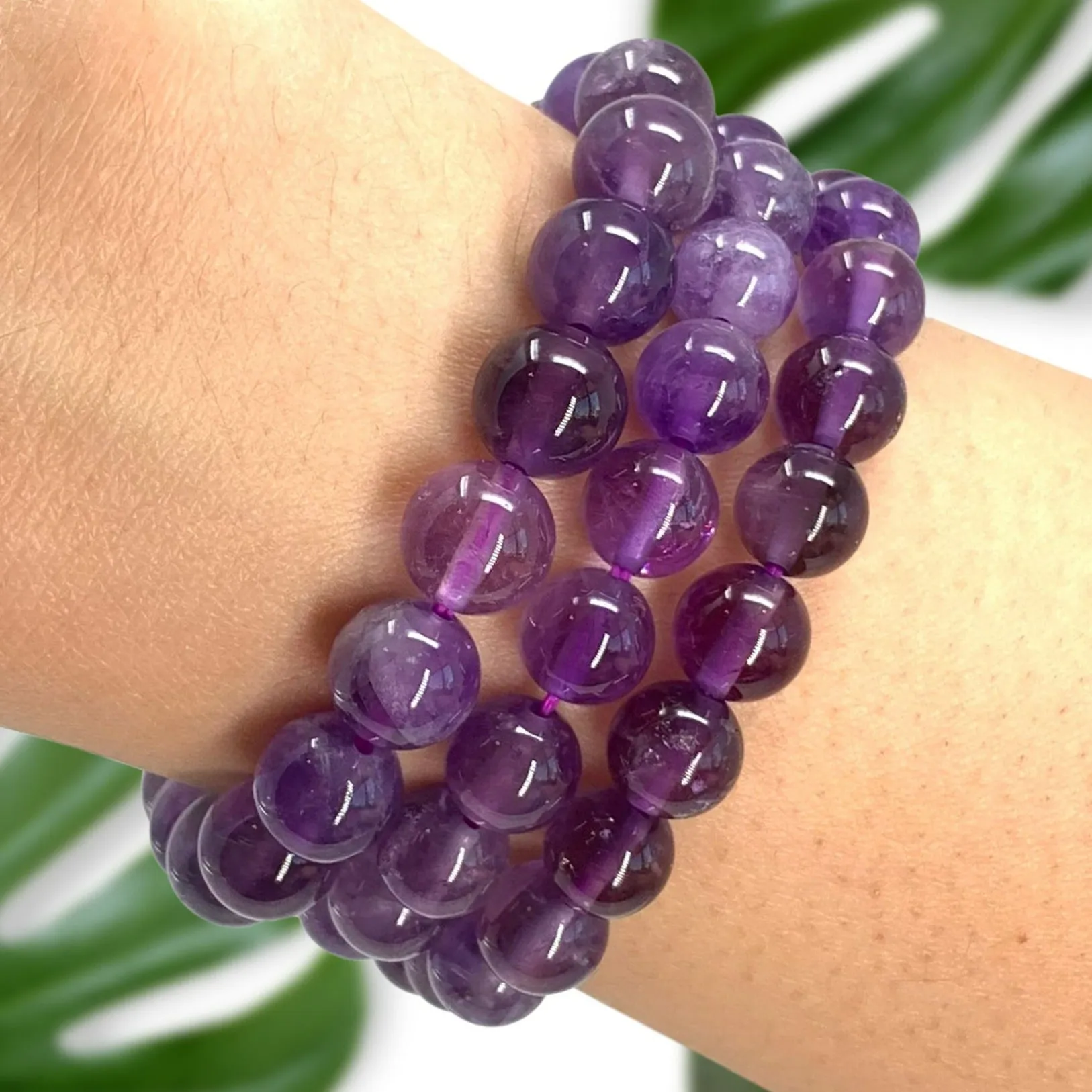 Amethyst Beaded Crystal Bracelet