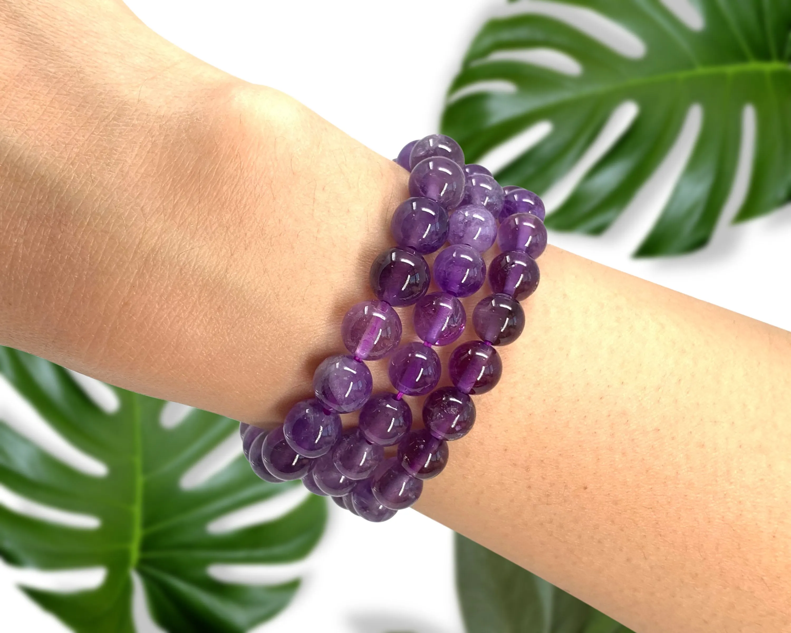 Amethyst Beaded Crystal Bracelet