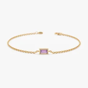 Amethyst Birthstone Bracelet, Teresa