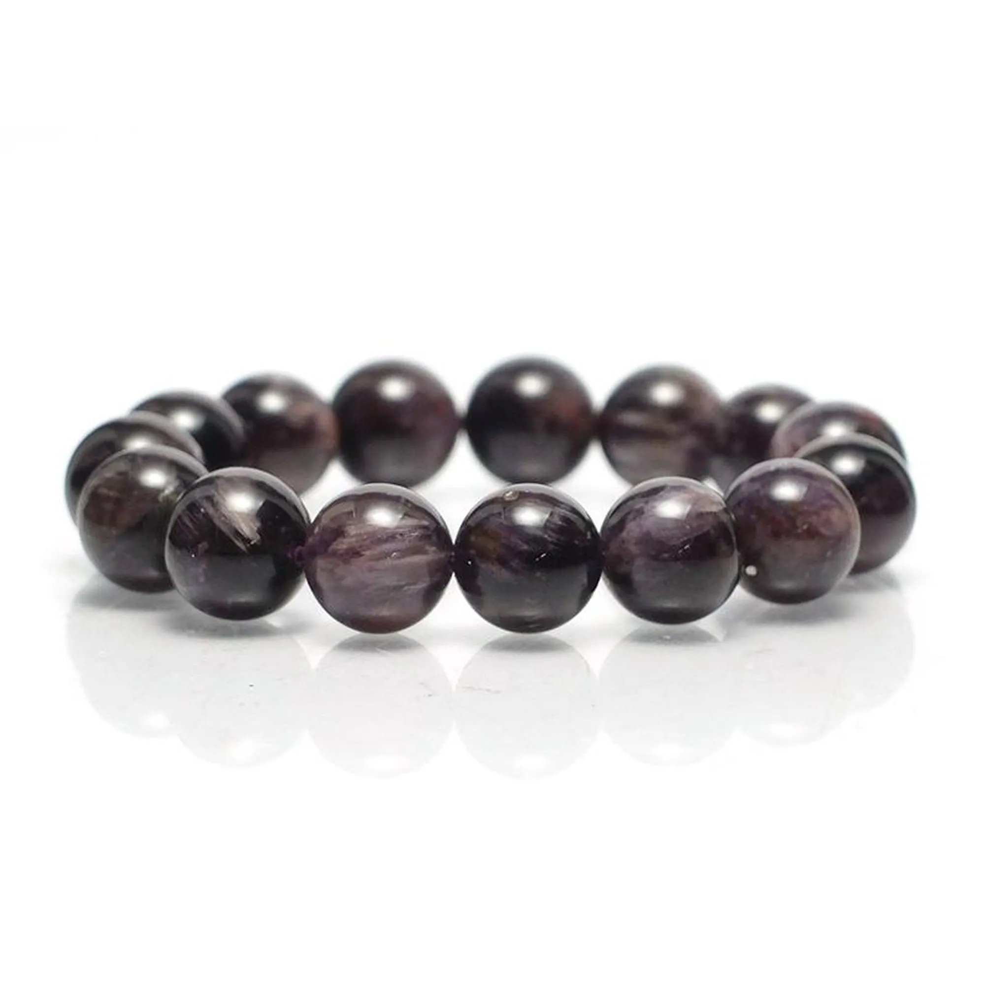 Amethyst Cacoxenite Stretch Bracelet 12mm,13mm,14mm