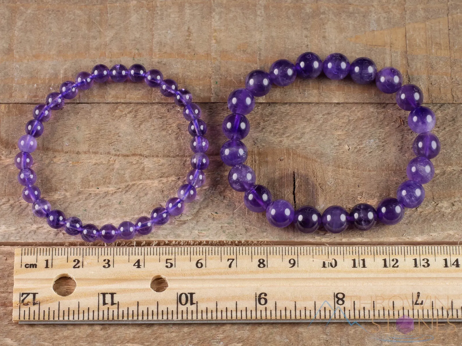 AMETHYST Crystal Bracelet - Round Beads - Beaded Bracelet, Birthstone Bracelet, Handmade Jewelry, Healing Crystal Bracelet, E0608