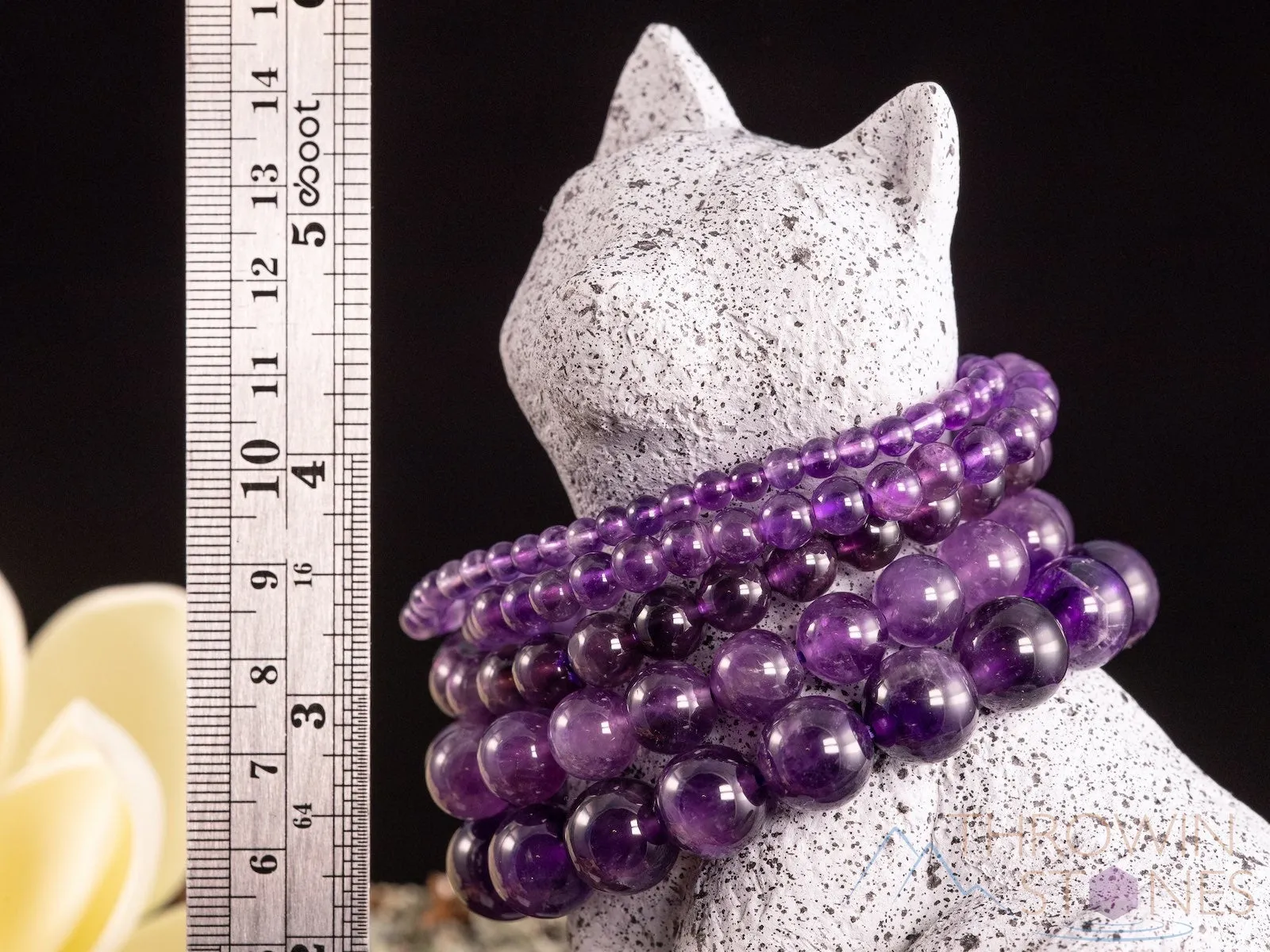 AMETHYST Crystal Bracelet - Round Beads - Beaded Bracelet, Birthstone Bracelet, Handmade Jewelry, Healing Crystal Bracelet, E0608