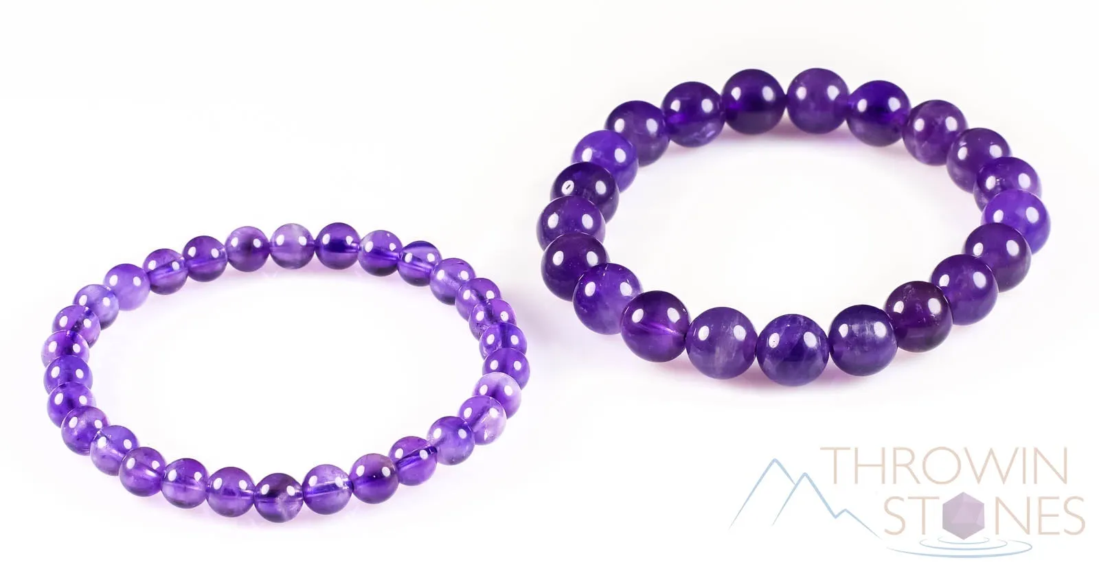 AMETHYST Crystal Bracelet - Round Beads - Beaded Bracelet, Birthstone Bracelet, Handmade Jewelry, Healing Crystal Bracelet, E0608