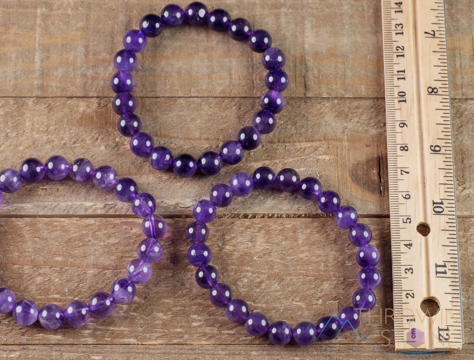 AMETHYST Crystal Bracelet - Round Beads - Beaded Bracelet, Birthstone Bracelet, Handmade Jewelry, Healing Crystal Bracelet, E0608