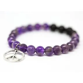 Amethyst Gemstone Bracelet with Peace