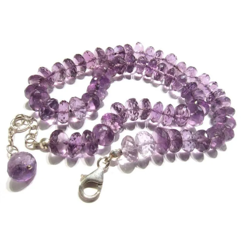 Amethyst Necklace or Bracelet Combo with Sterling Silver Trigger Clasp