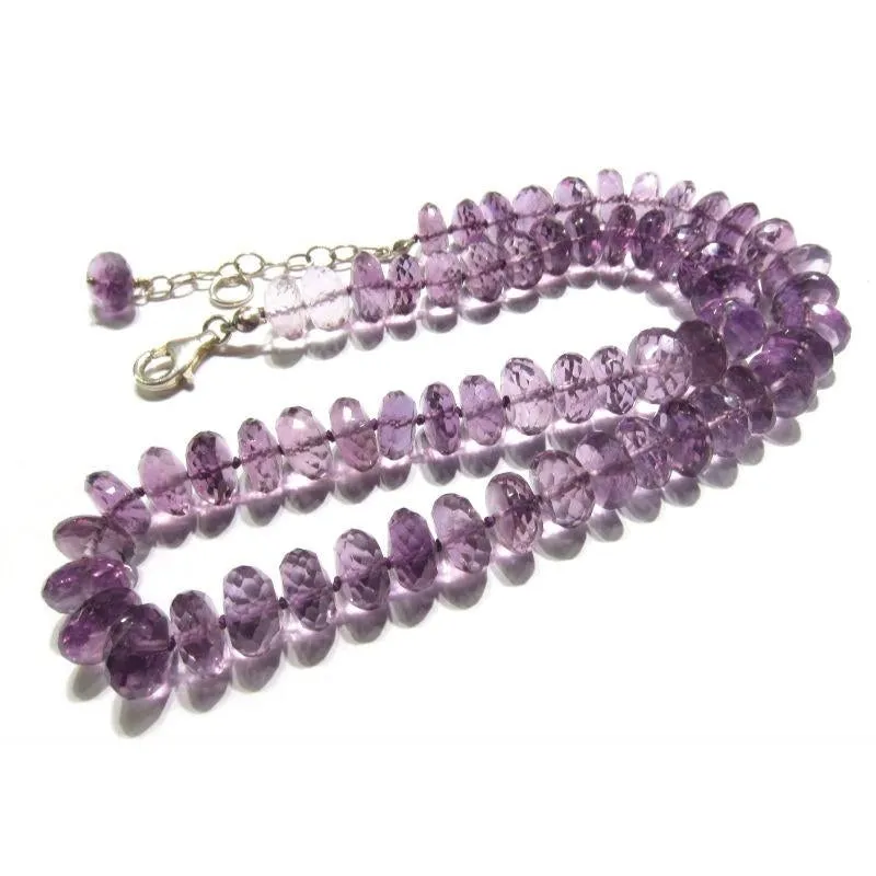 Amethyst Necklace or Bracelet Combo with Sterling Silver Trigger Clasp