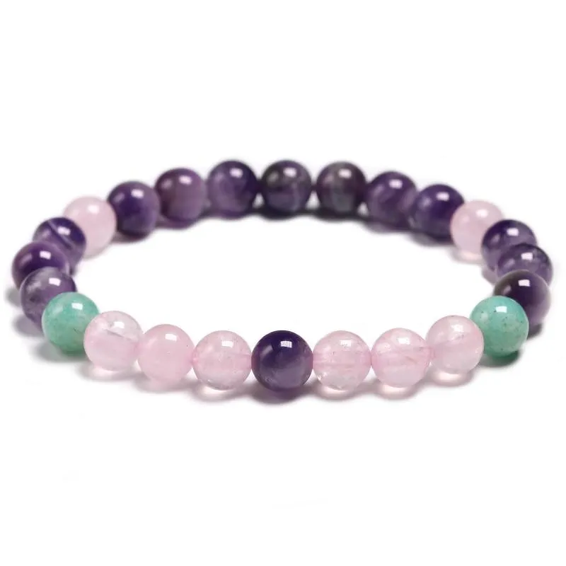 Amethyst X Rose Quartz 108 Beads Mala Bracelet