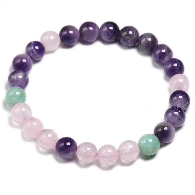 Amethyst X Rose Quartz 108 Beads Mala Bracelet