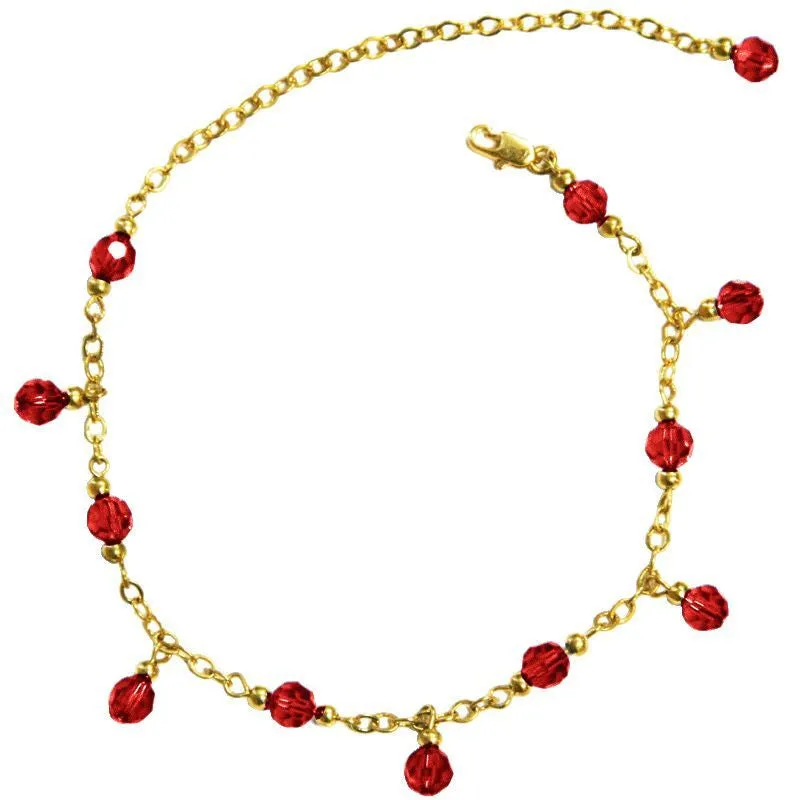 Anklet Gold Dangling Beads