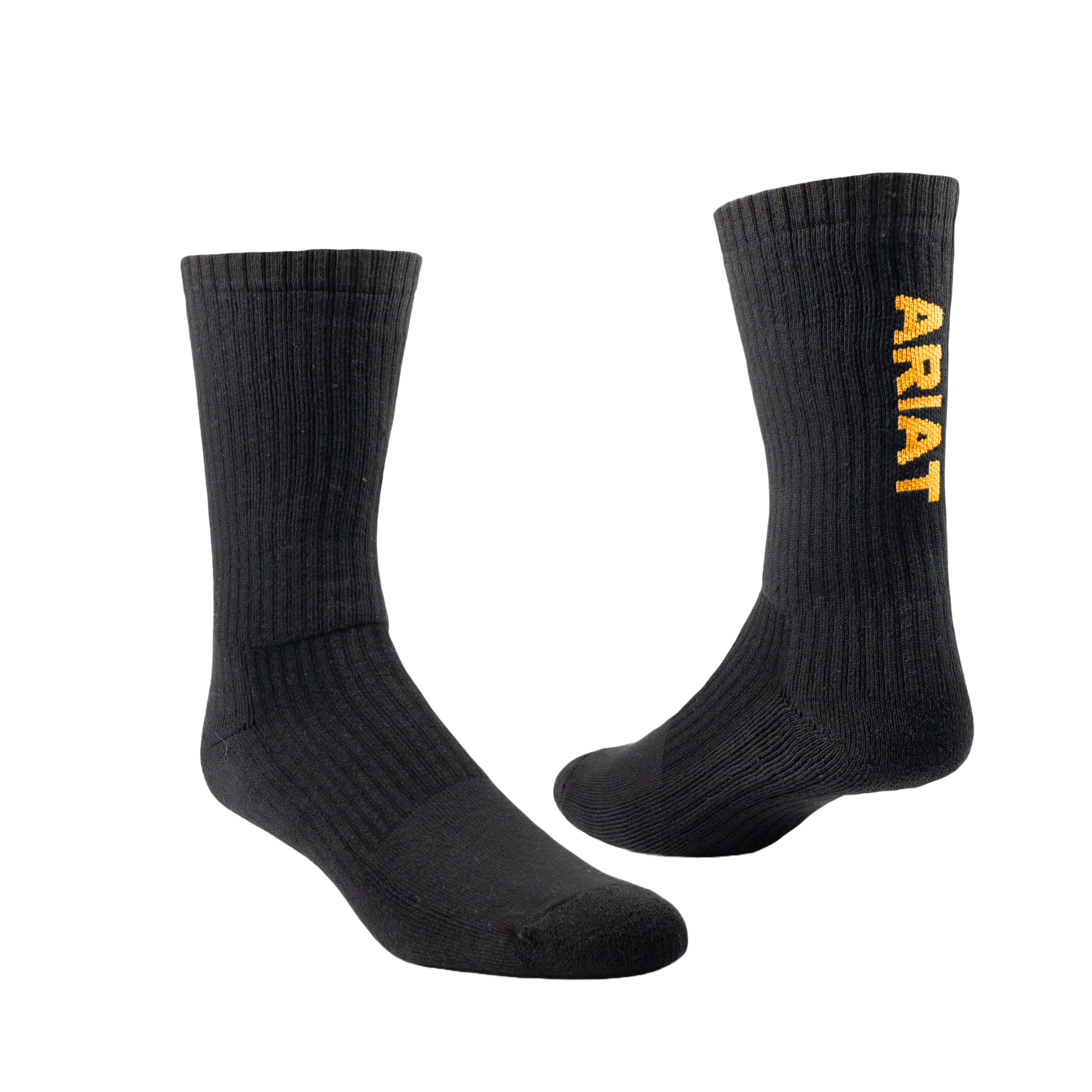 Ariat® Men's Premium Cotton Black 3 Pack Crew Work Socks 10036517