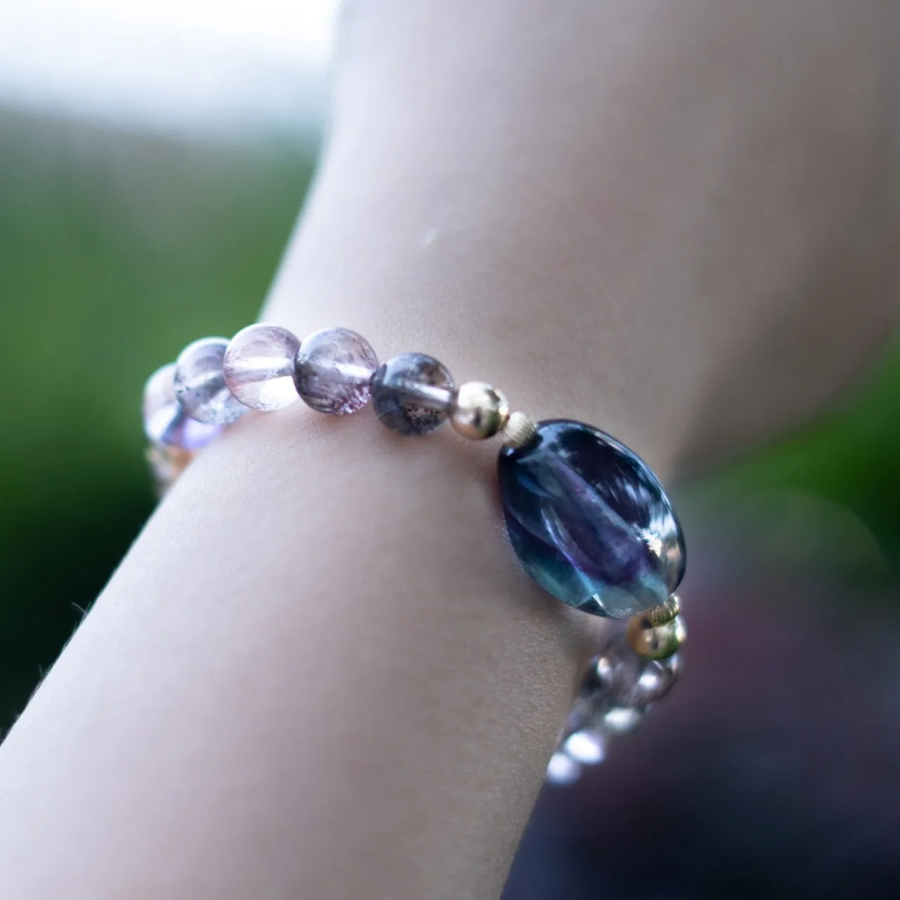 Aurora - Rainbow Fluorite Super Seven Bracelet