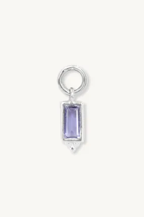 Baguette Iolite Silver Charm