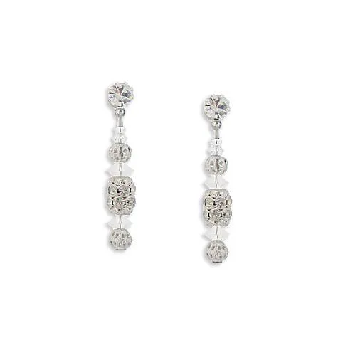 Beaded Drop Earrings with Pave Accents