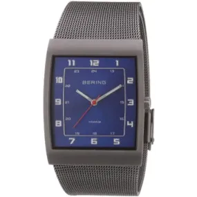 Bering Men's Classic Collection Grey Titanium Mesh Band Watch 11233-078