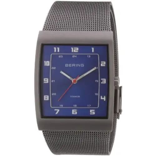 Bering Men's Classic Collection Grey Titanium Mesh Band Watch 11233-078