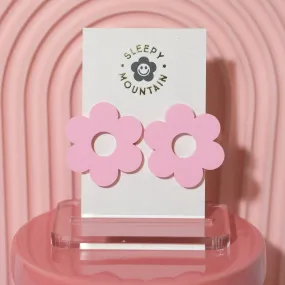 Big Stud Earrings - Pink Daisy Studs