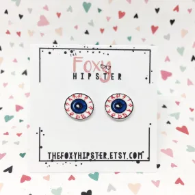 Bloodshot Eyeball Stud Earrings