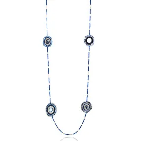 Blue Midnight Olmec Beaded Necklace