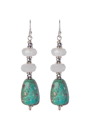 Breathe Deep Moonstone & Turquoise Drop Earrings