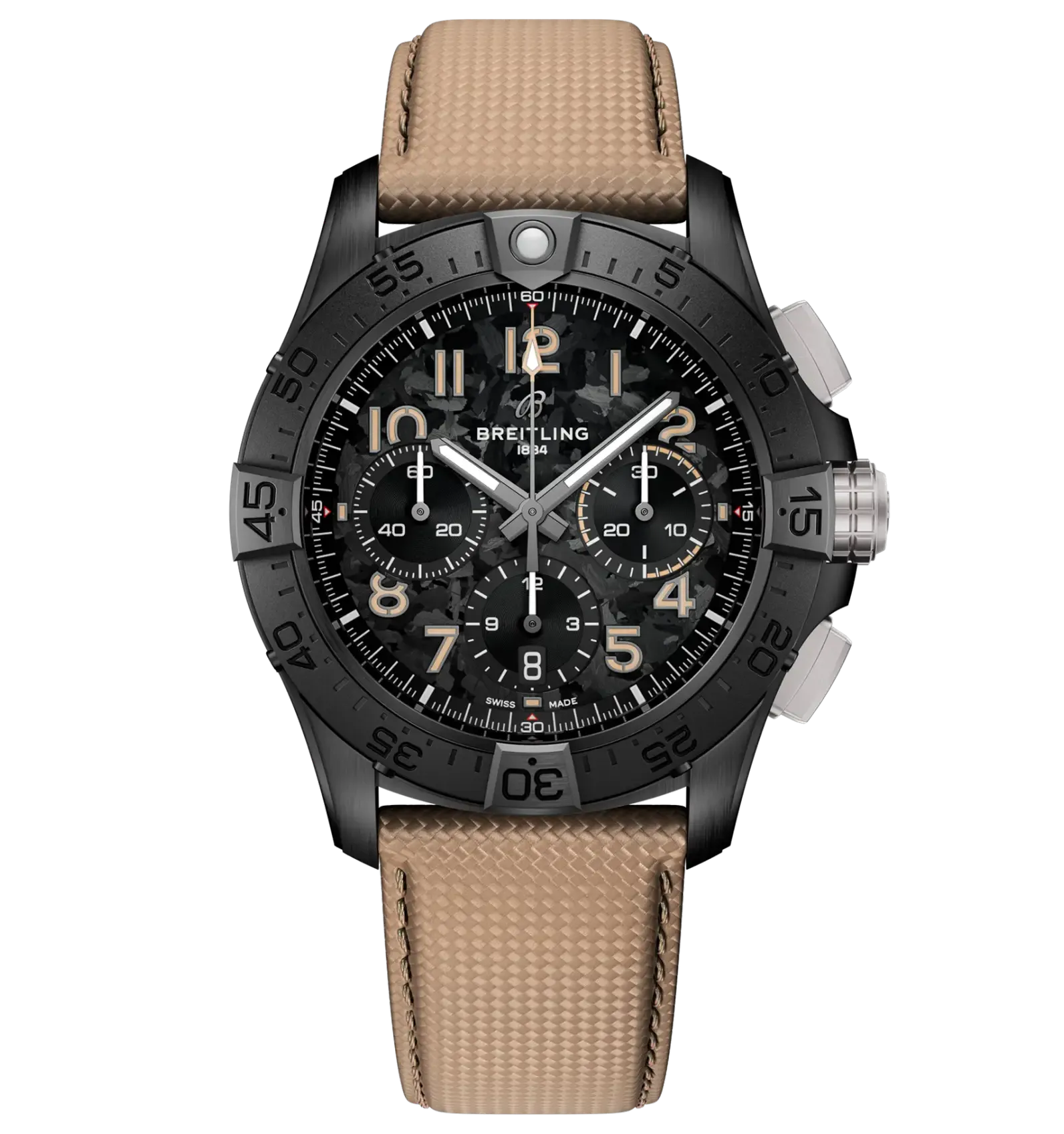 Breitling Avenger B01 Chronograph 42 Night Mission Watch with Leather Strap