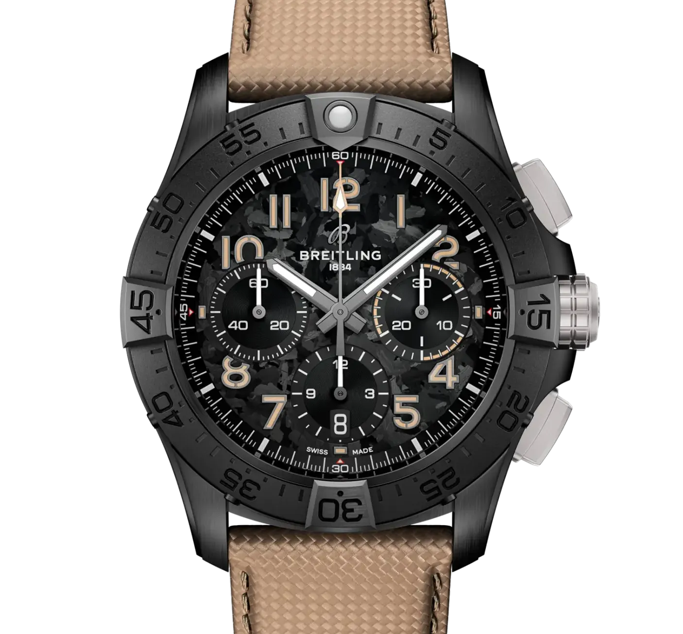 Breitling Avenger B01 Chronograph 42 Night Mission Watch with Leather Strap