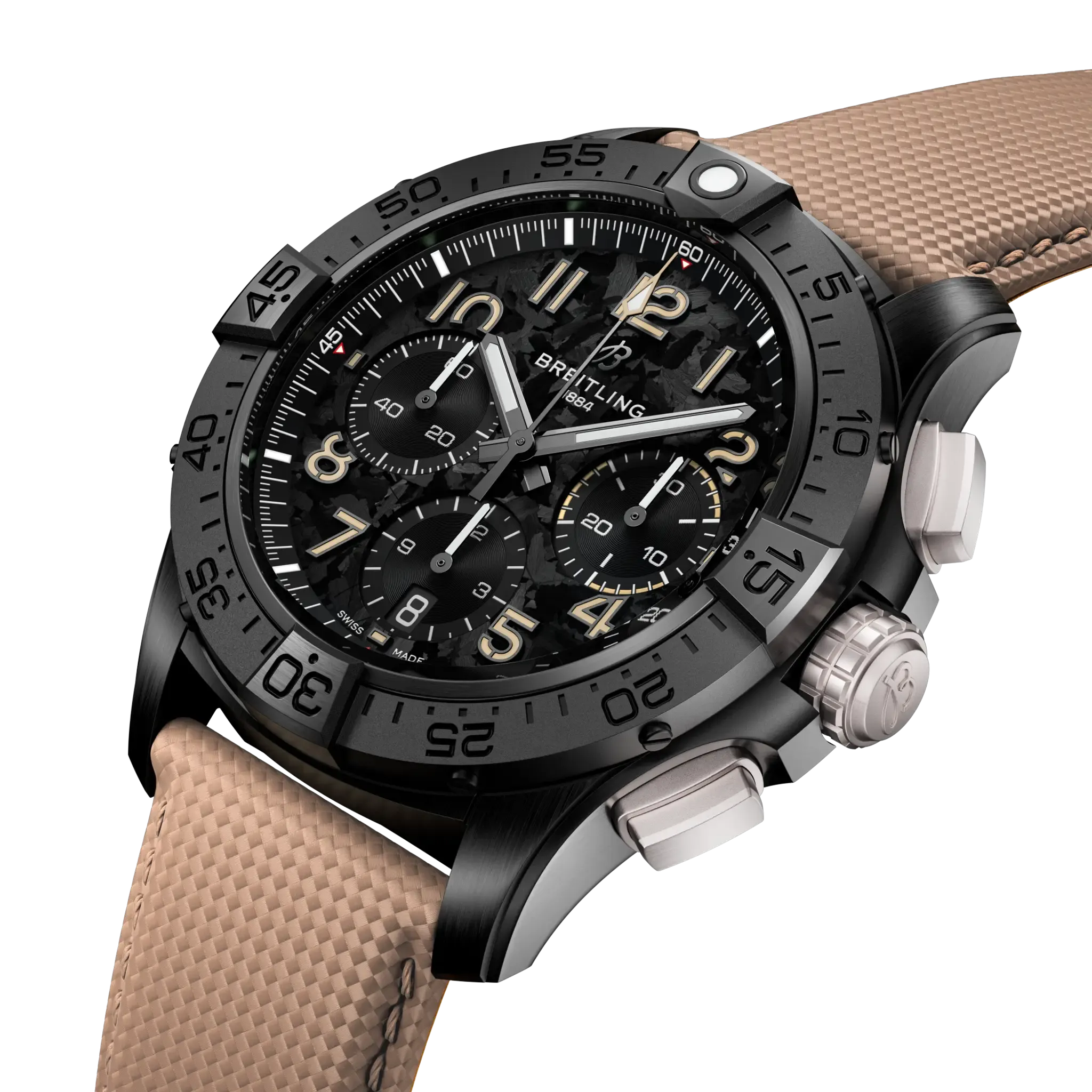 Breitling Avenger B01 Chronograph 42 Night Mission Watch with Leather Strap