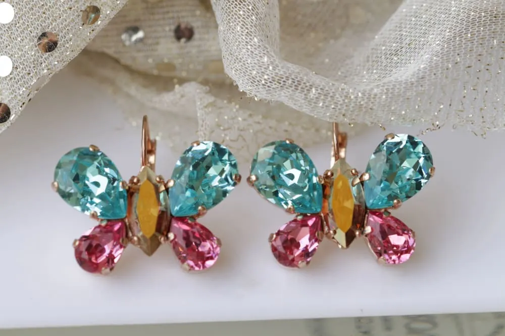 BUTTERFLY CRYSTAL EARRINGS