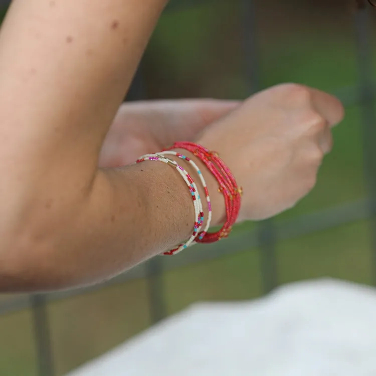 Candy Bracelets / Set of 6 / Tomato