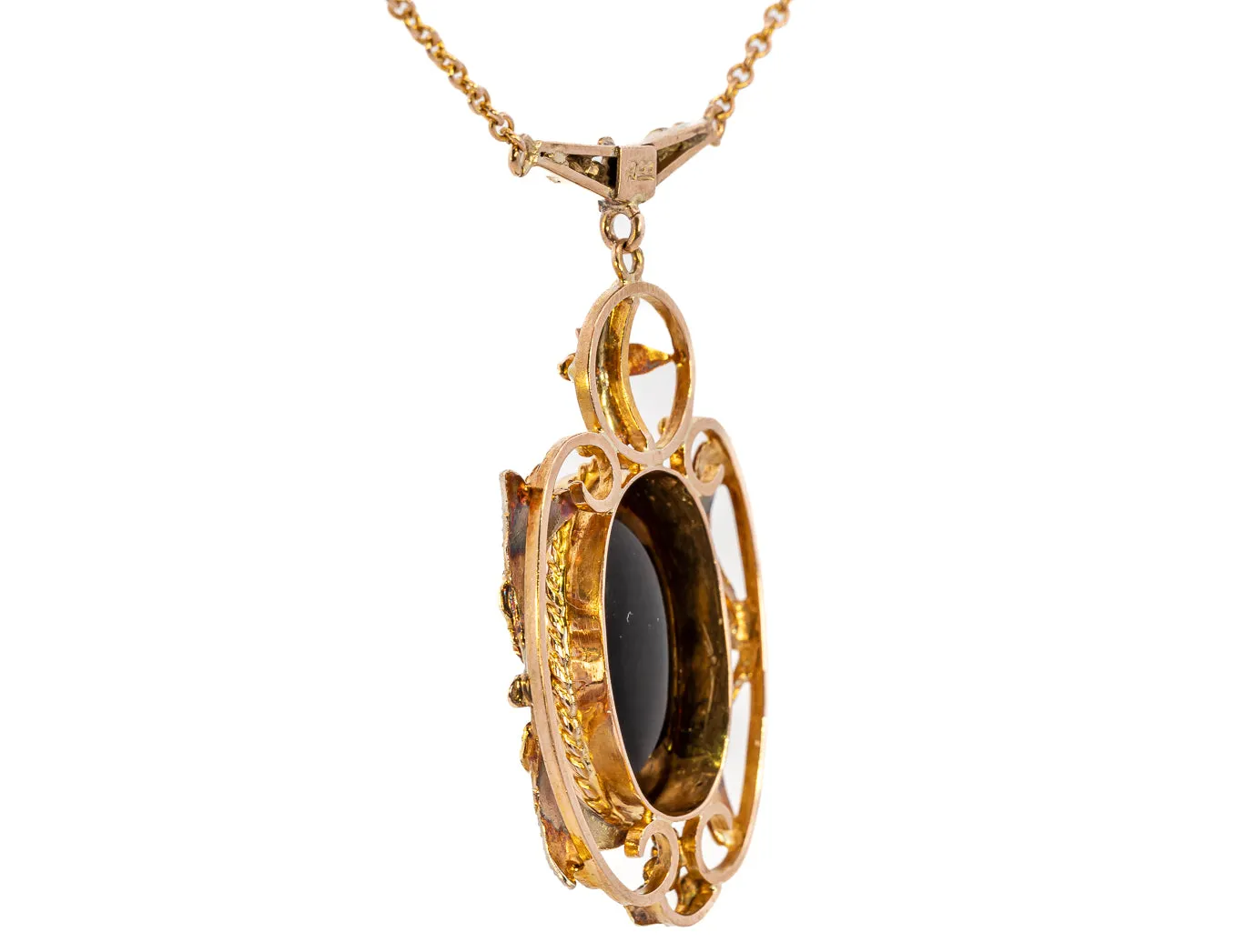 Captivating Yellow Gold Opal Doublet Necklace