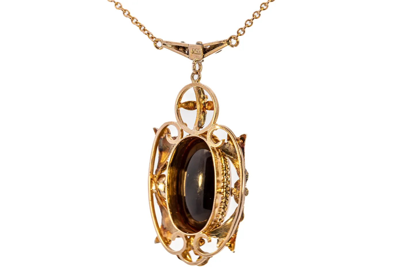 Captivating Yellow Gold Opal Doublet Necklace