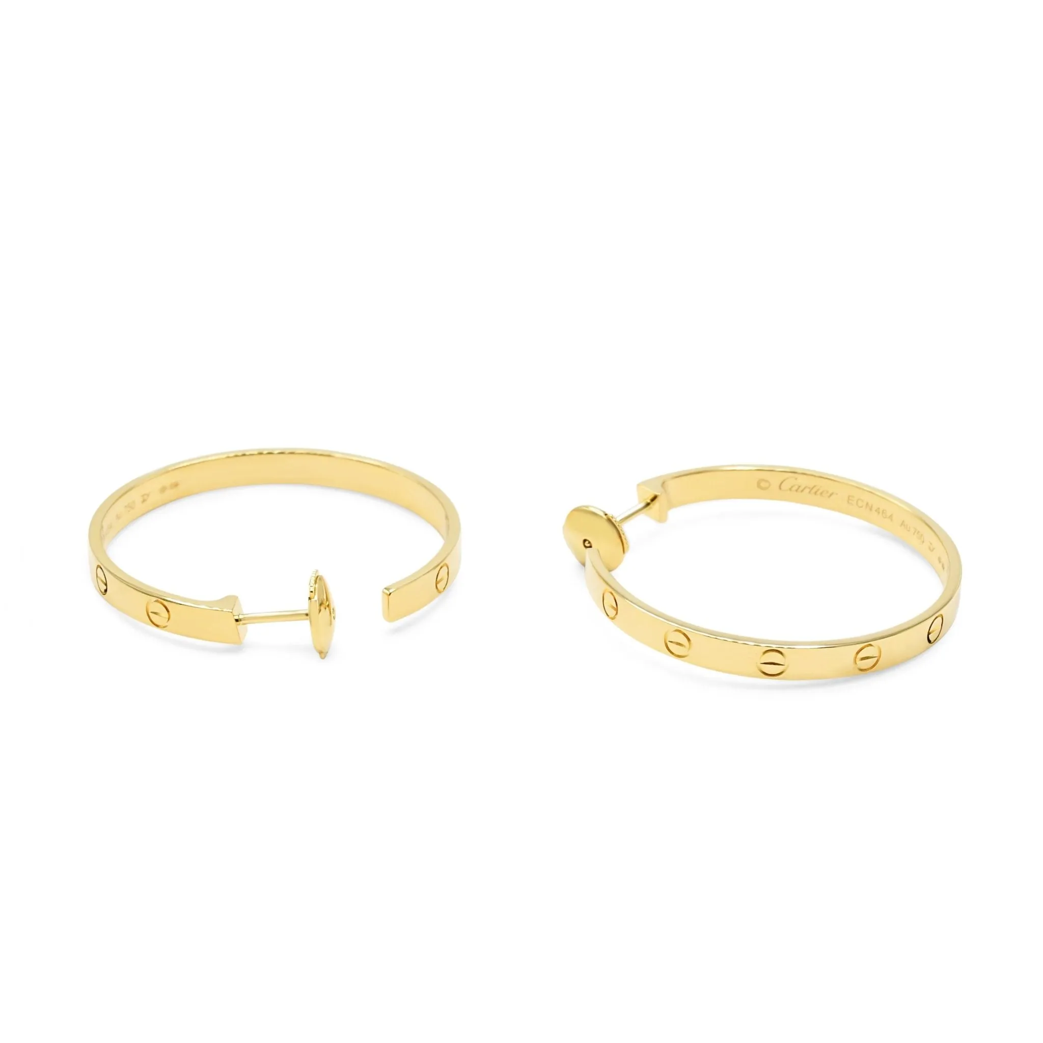 Cartier Love Hoop Earrings - 18ct Yellow Gold