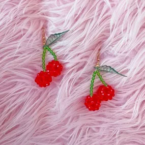 ch-ch-ch-cherry bomb beaded earrings