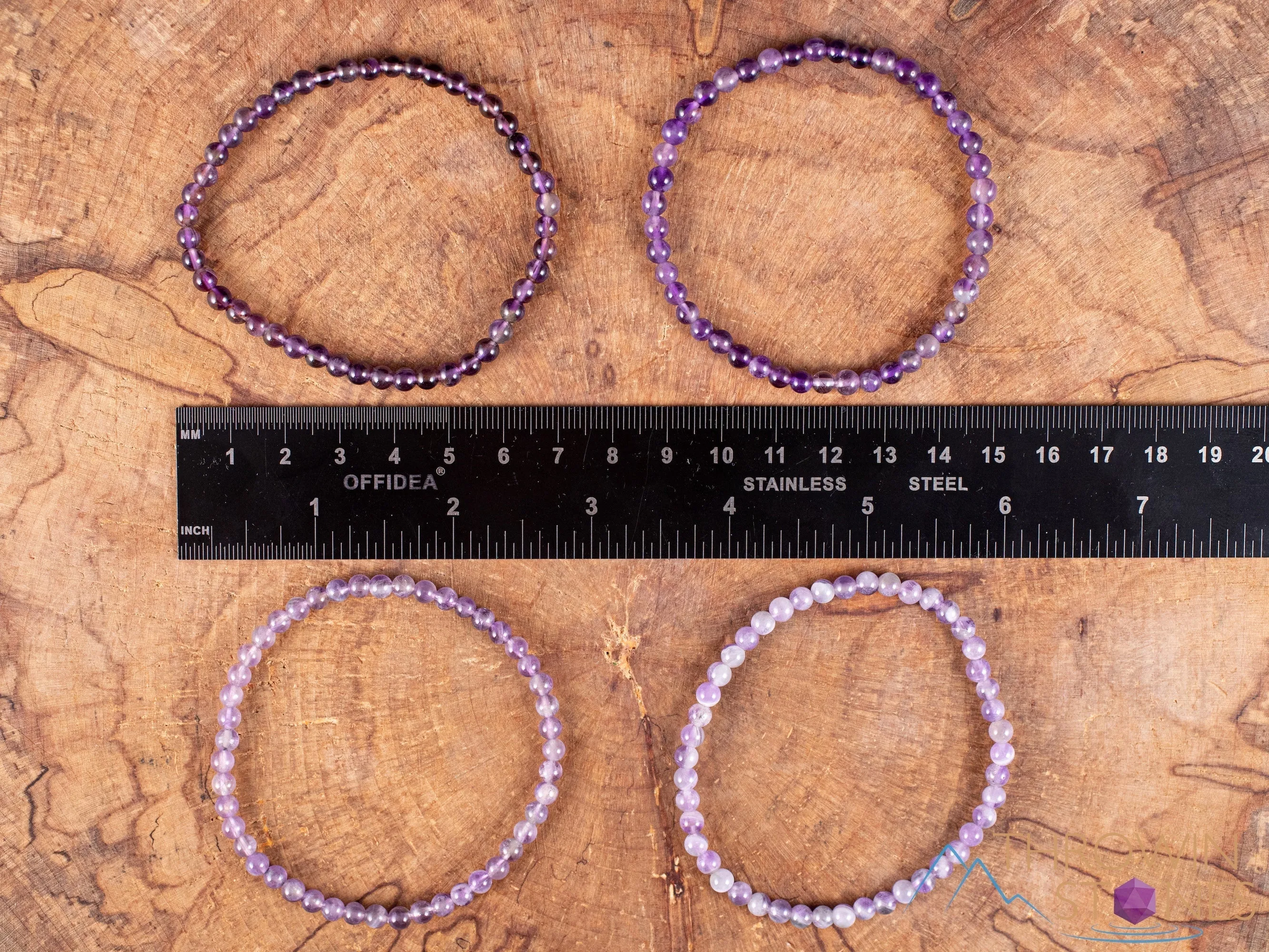 CHEVRON AMETHYST Crystal Bracelet - Round Beads - Beaded Bracelet, Birthstone Bracelet, Handmade Jewelry, Healing Crystal Bracelet, E0607