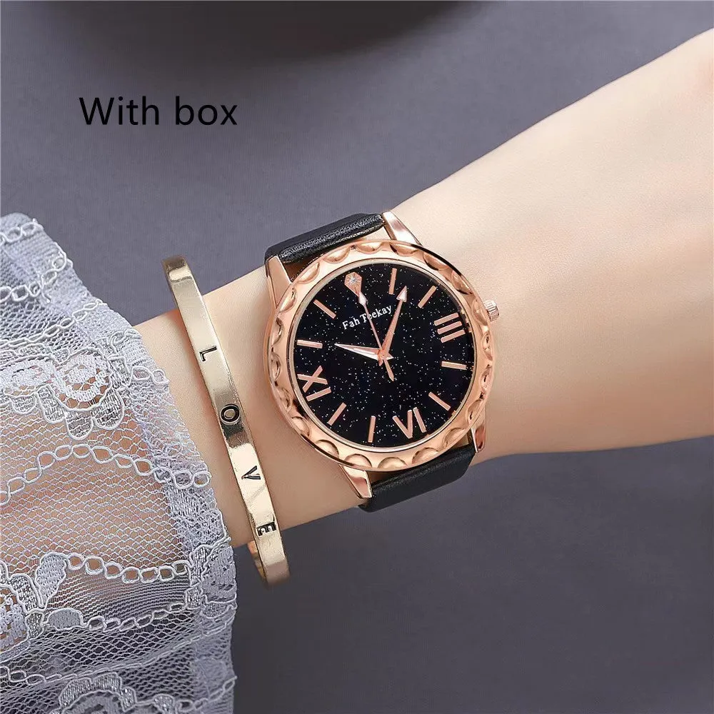 Chic Glitter Belt Watch Set