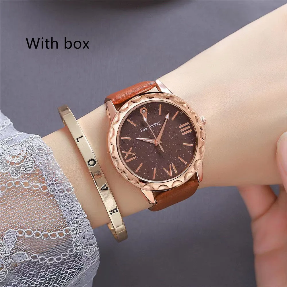 Chic Glitter Belt Watch Set