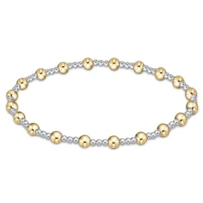 Classic Sincerity Pattern 4mm Bead Bracelet Mixed Metal