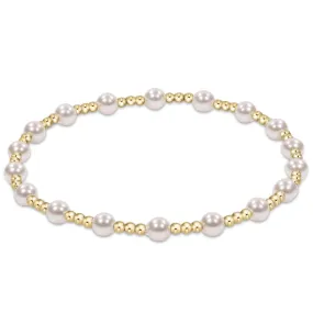 Classic Sincerity Pattern 4mm Bead Bracelet - Pearl