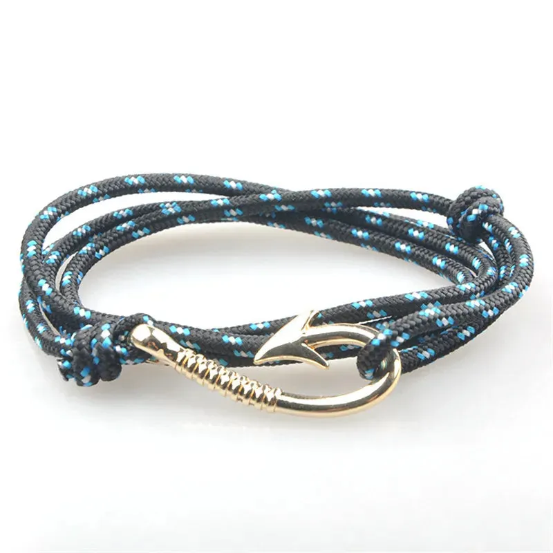 Clearance Sale Viking Hook Buckle Braided Rope Chain Bracelet Alloy Multilayer Bracelets Homme for Men Hands Jewelry Gift