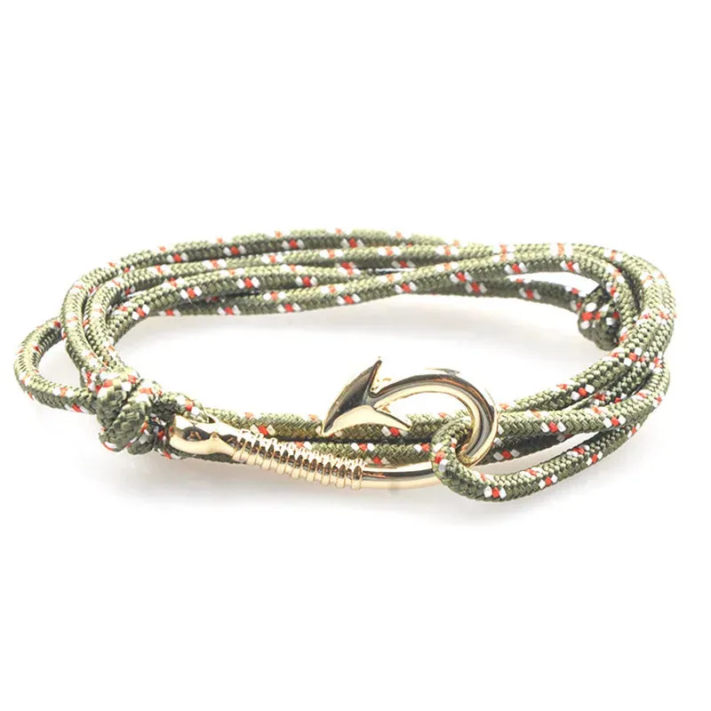 Clearance Sale Viking Hook Buckle Braided Rope Chain Bracelet Alloy Multilayer Bracelets Homme for Men Hands Jewelry Gift