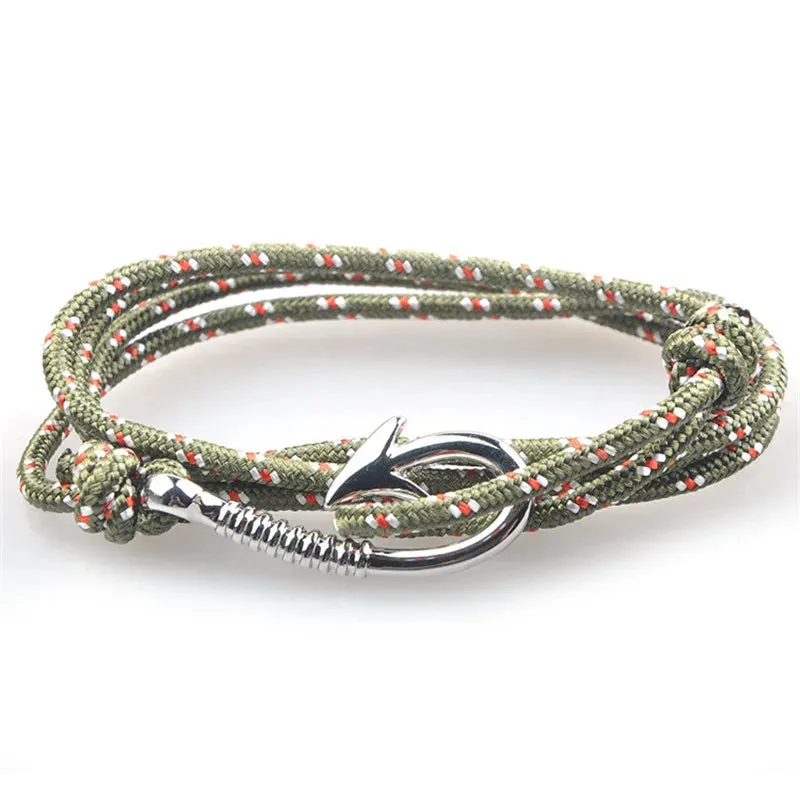 Clearance Sale Viking Hook Buckle Braided Rope Chain Bracelet Alloy Multilayer Bracelets Homme for Men Hands Jewelry Gift