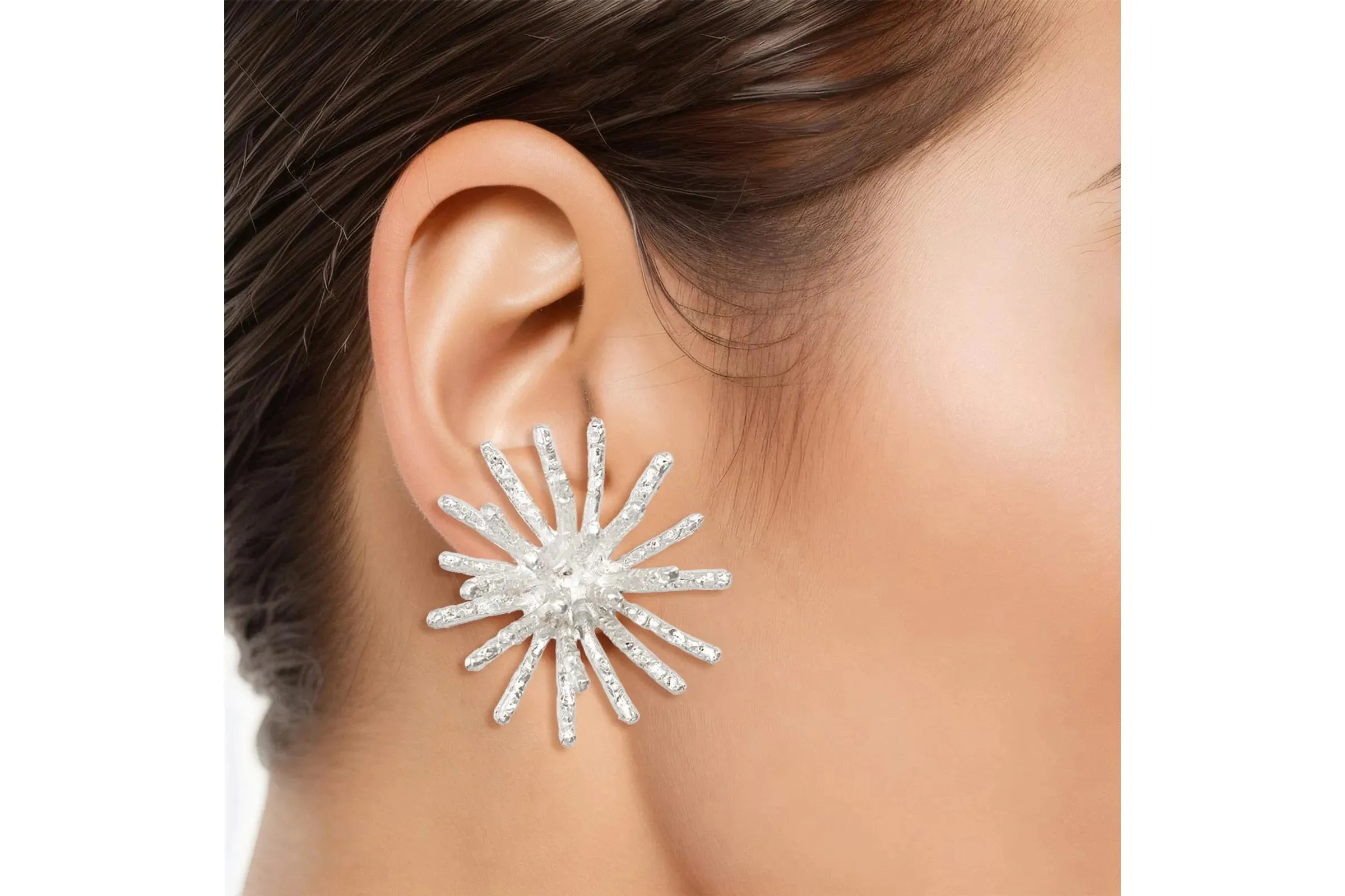 Clip On Medium Spike Earrings for Women