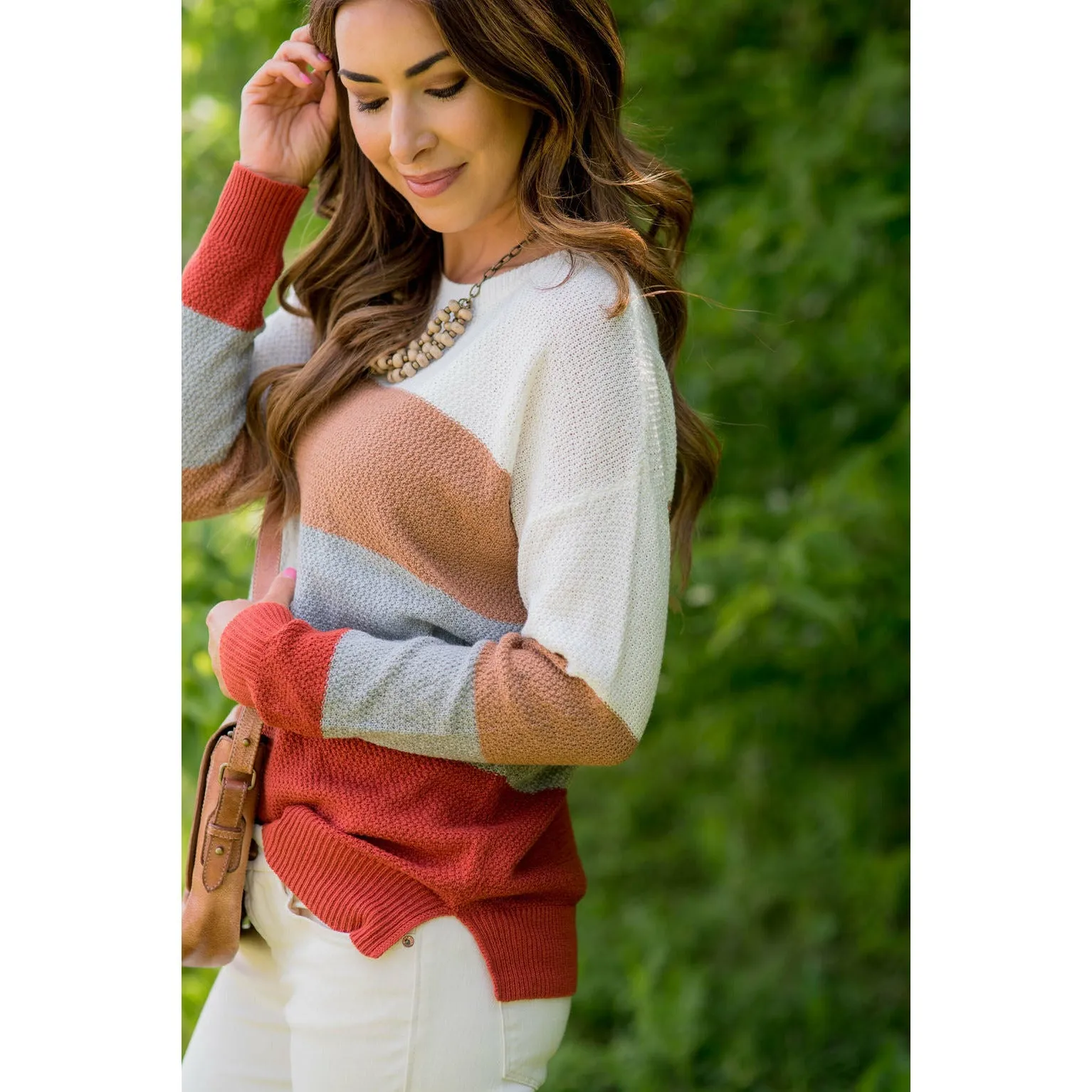 Color Blocked Lightweight Sweater