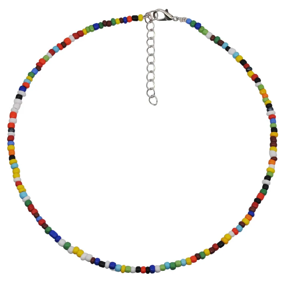 Colorful Rice Beads Neck Collar Clavicle Chain Beach Style Necklace