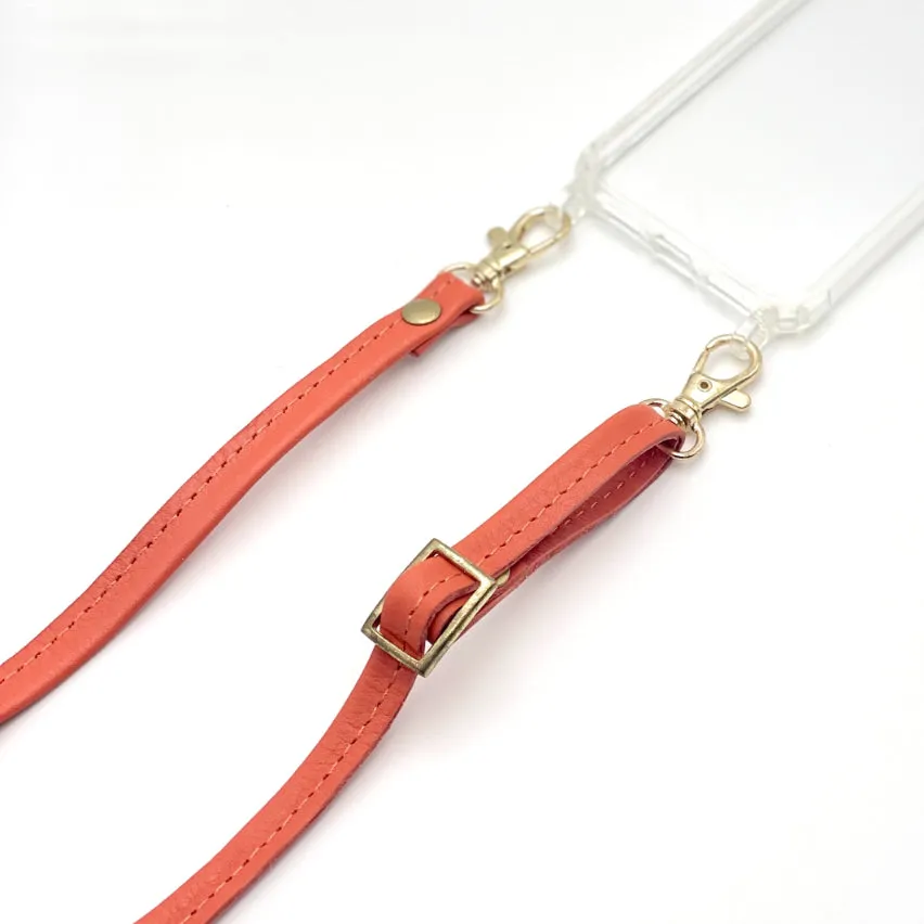 Coral Leather Strap (w Gold Fittings)