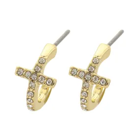 Cross Earrings: Ridge Gold